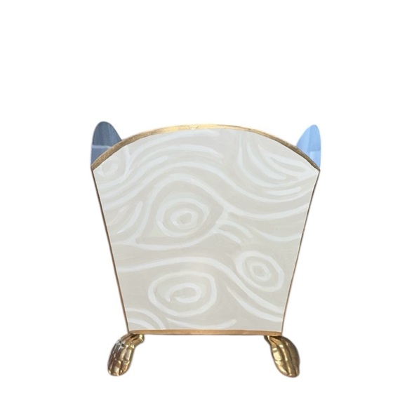 NEW Dana Gibson White‎ Cream Abstract Gala Cachepot - Picture 1 of 7